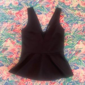 EXPRESS Black Peplum Top Size Small
